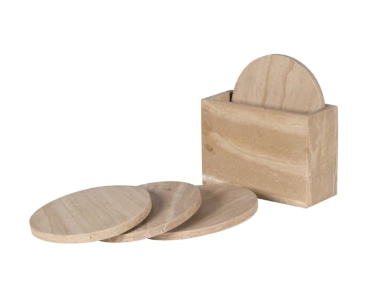 Travertine Effect Coasters - Set of 4