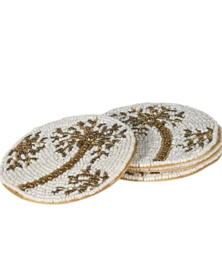 Palm Bead Coasters - Set of 4