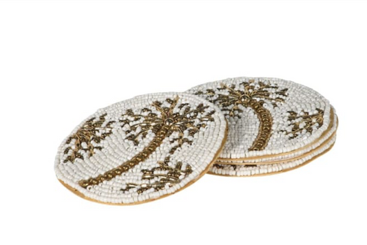Palm Bead Coasters - Set of 4