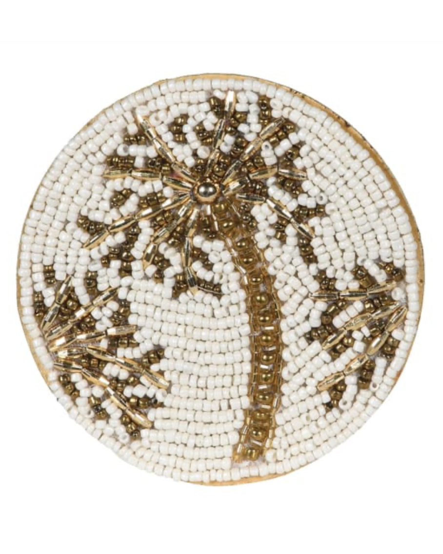 Palm Bead Coasters - Set of 4