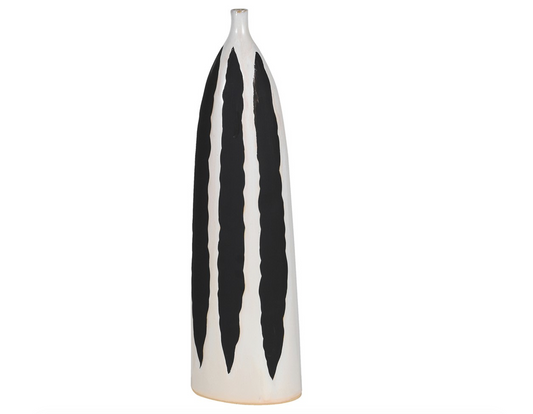Black White Stripe Vase