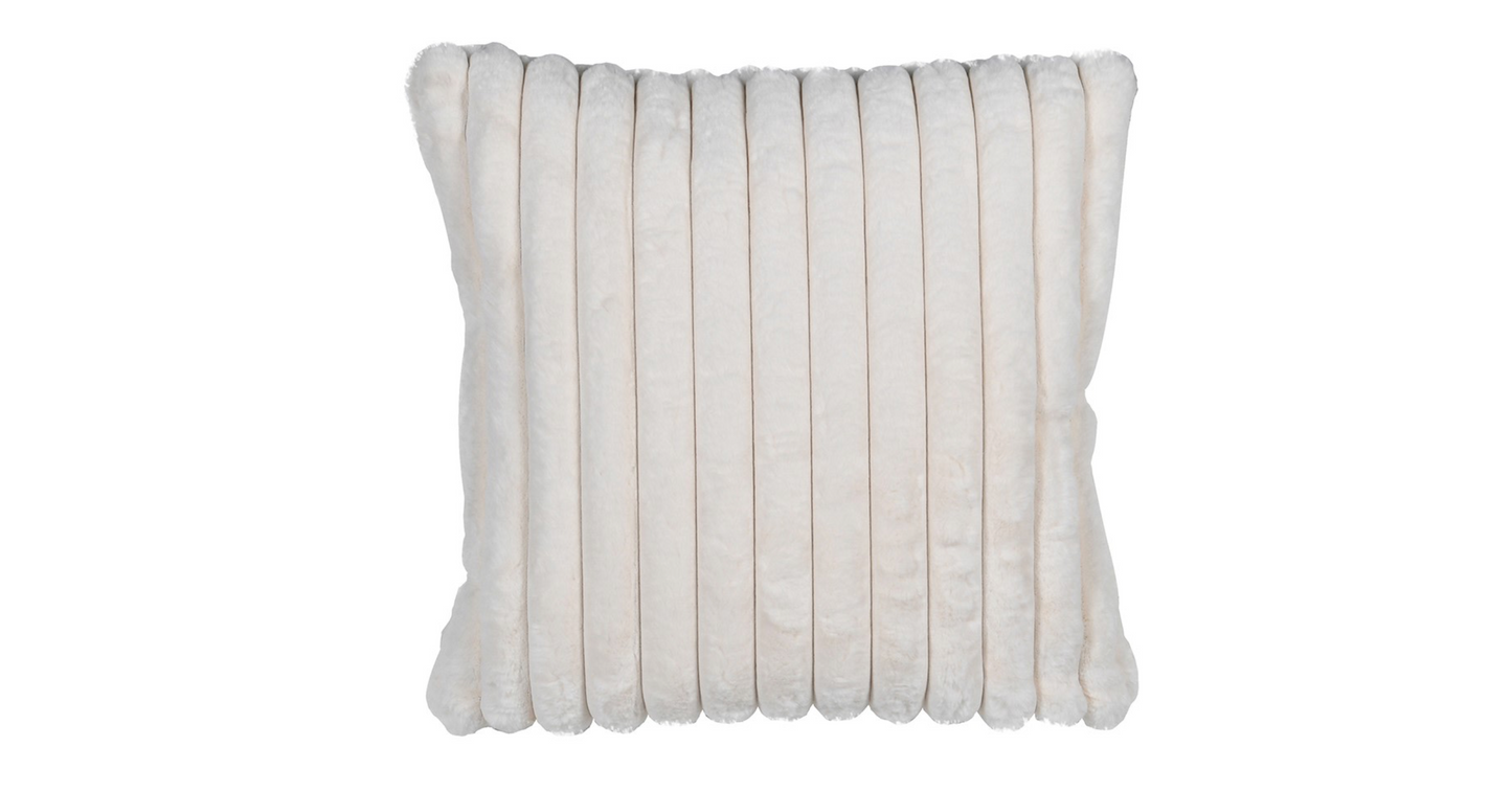 Cream Faux Rabbit Cushion