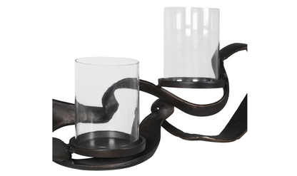 Black Knotted Hand Forged Candle Holder