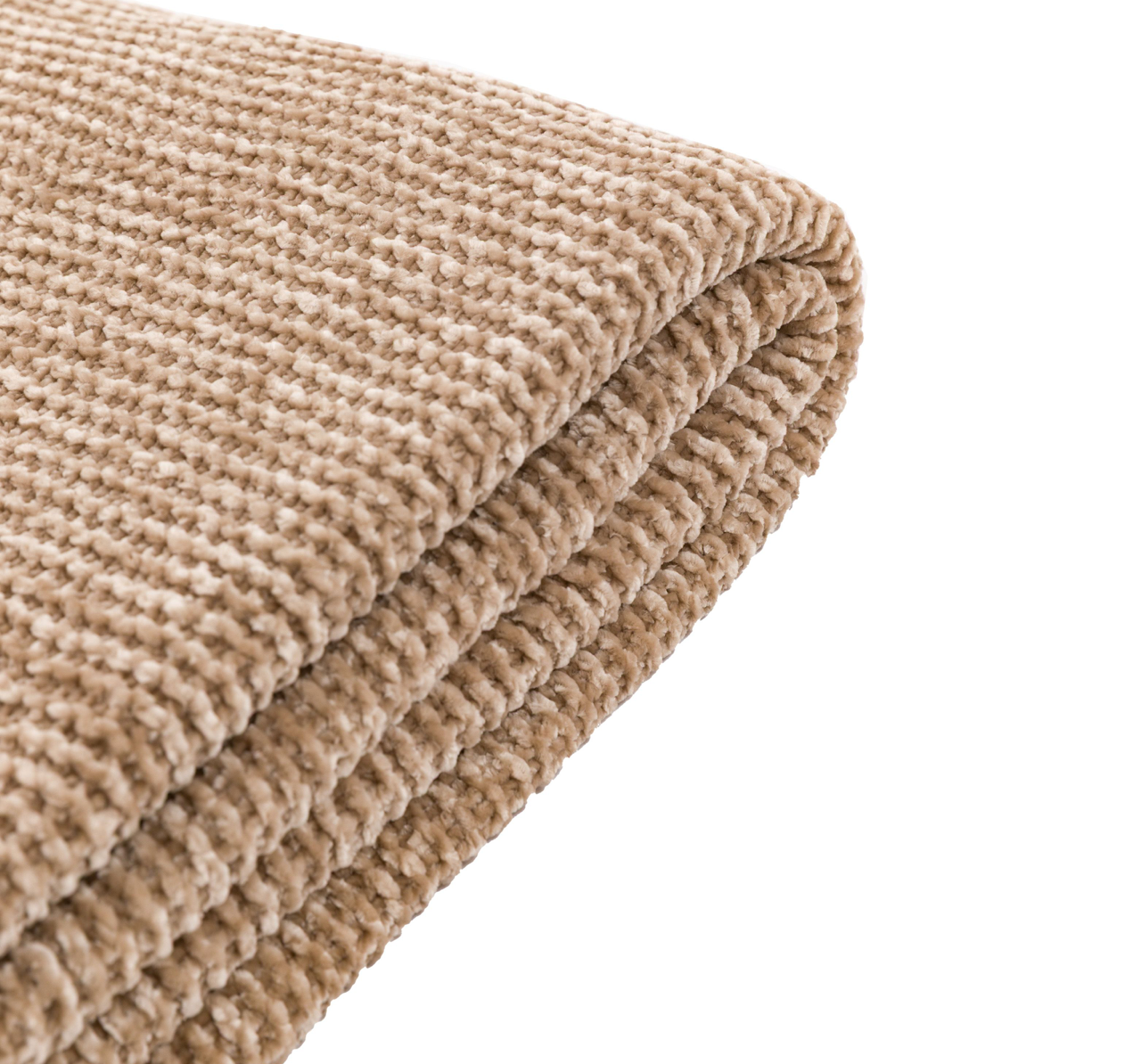 Deco Luxe Chunky Chenille Throw - Taupe