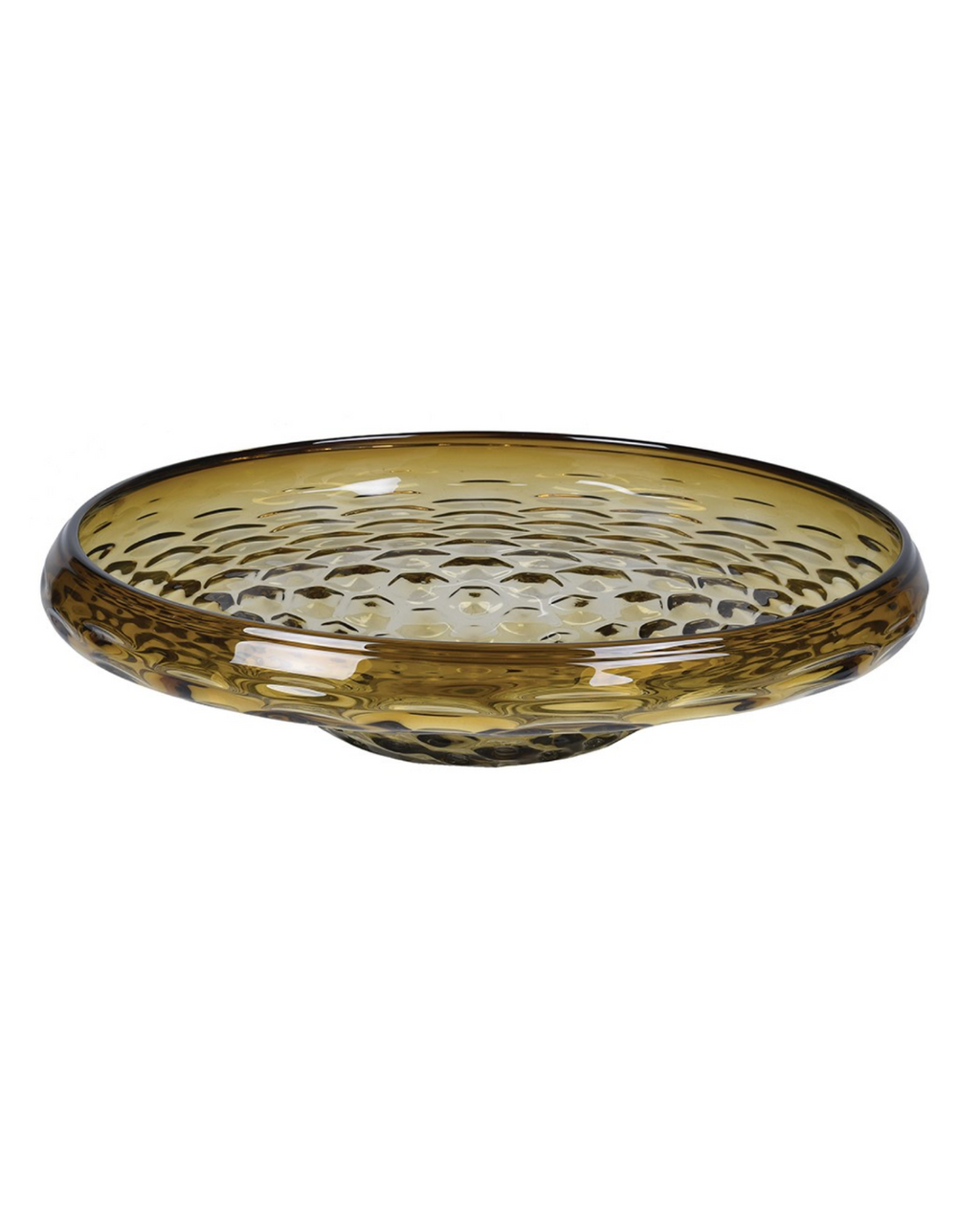 Amber Beehive Glass Bowl