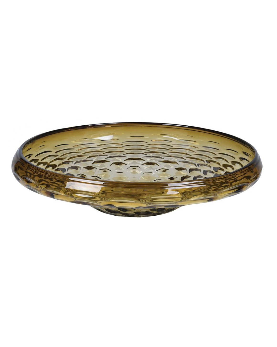 Amber Beehive Glass Bowl