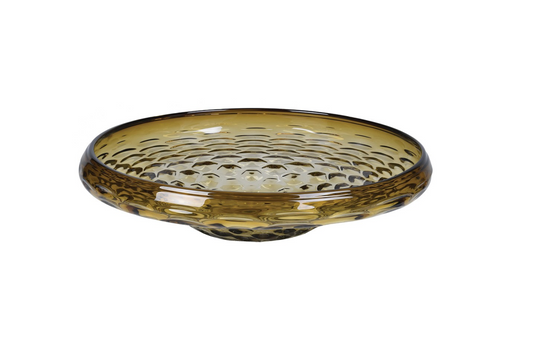 Amber Beehive Glass Bowl