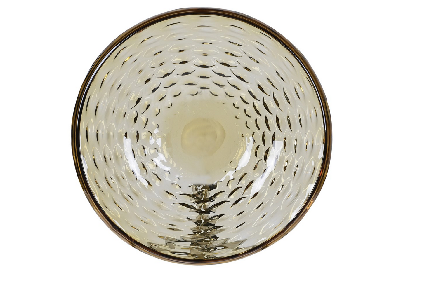 Amber Beehive Glass Bowl