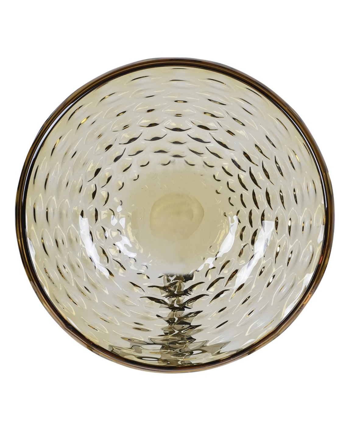 Amber Beehive Glass Bowl
