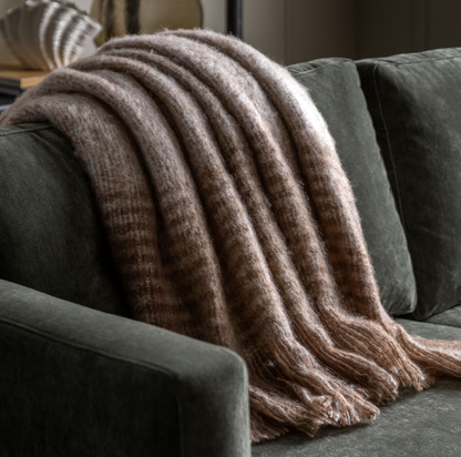 Faux Mohair Fringe Throw