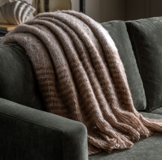 Faux Mohair Fringe Throw