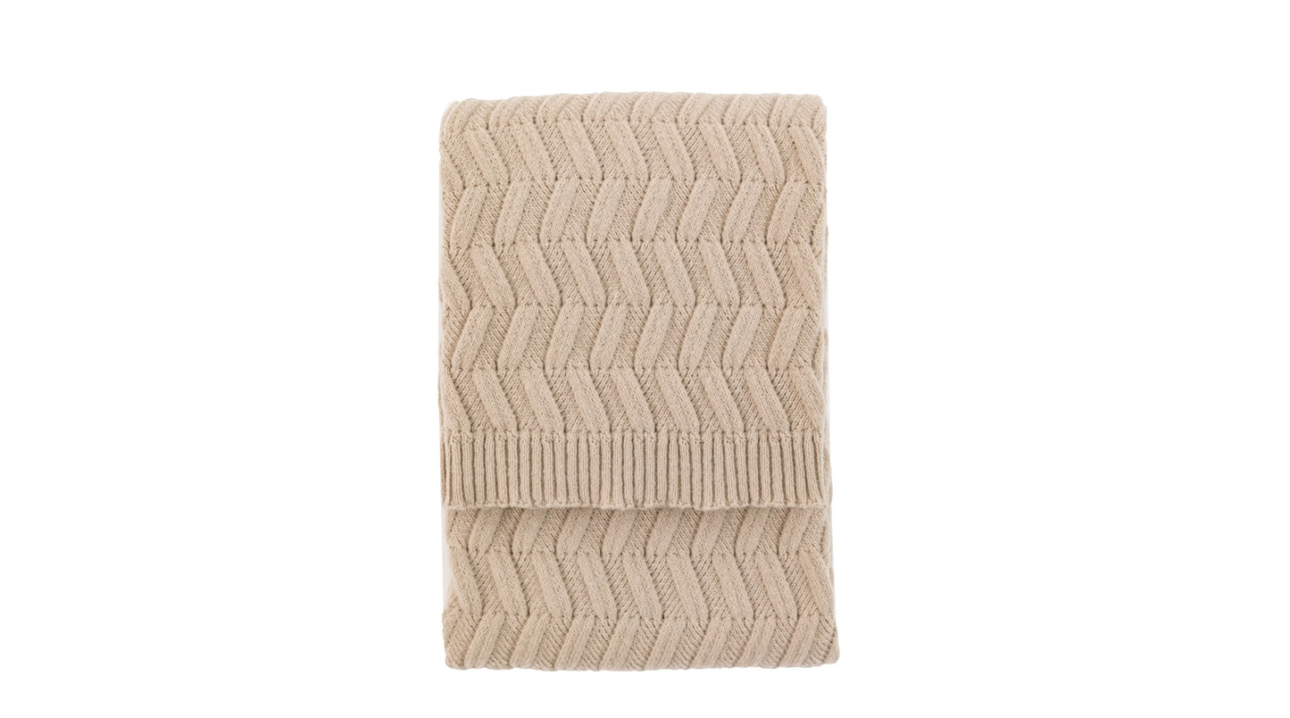 Herringbone Woven Knit Throw