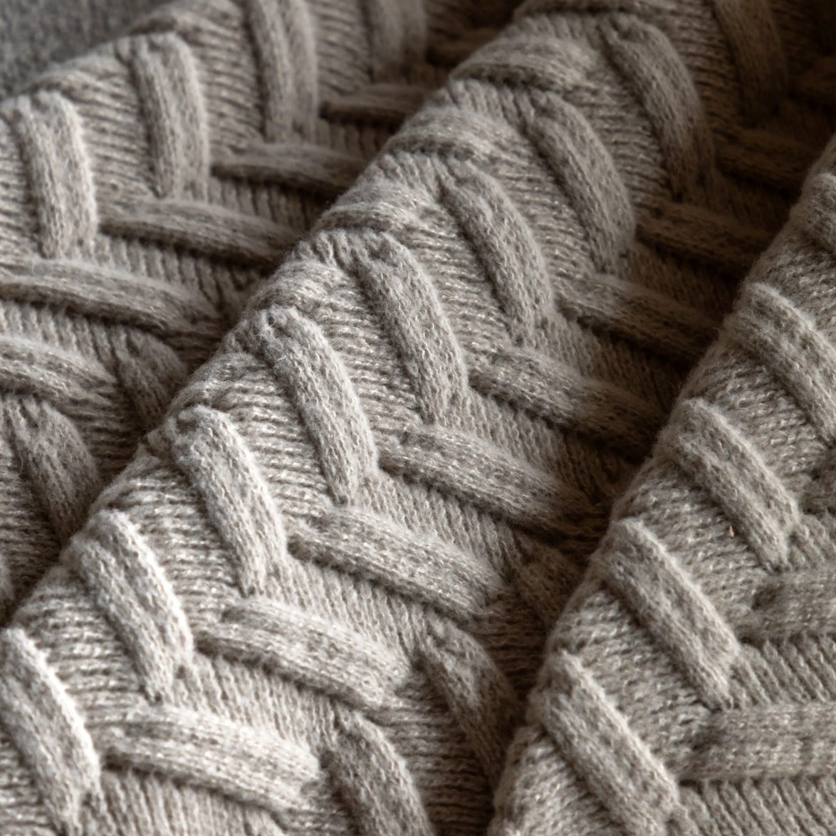 Herringbone Woven Knit Throw