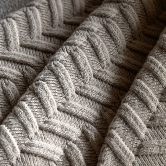 Herringbone Woven Knit Throw