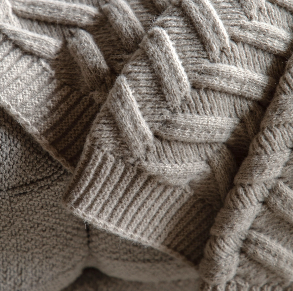 Herringbone Woven Knit Throw