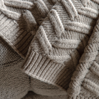 Herringbone Woven Knit Throw