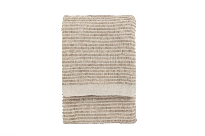 Side Fringe Cream Throw
