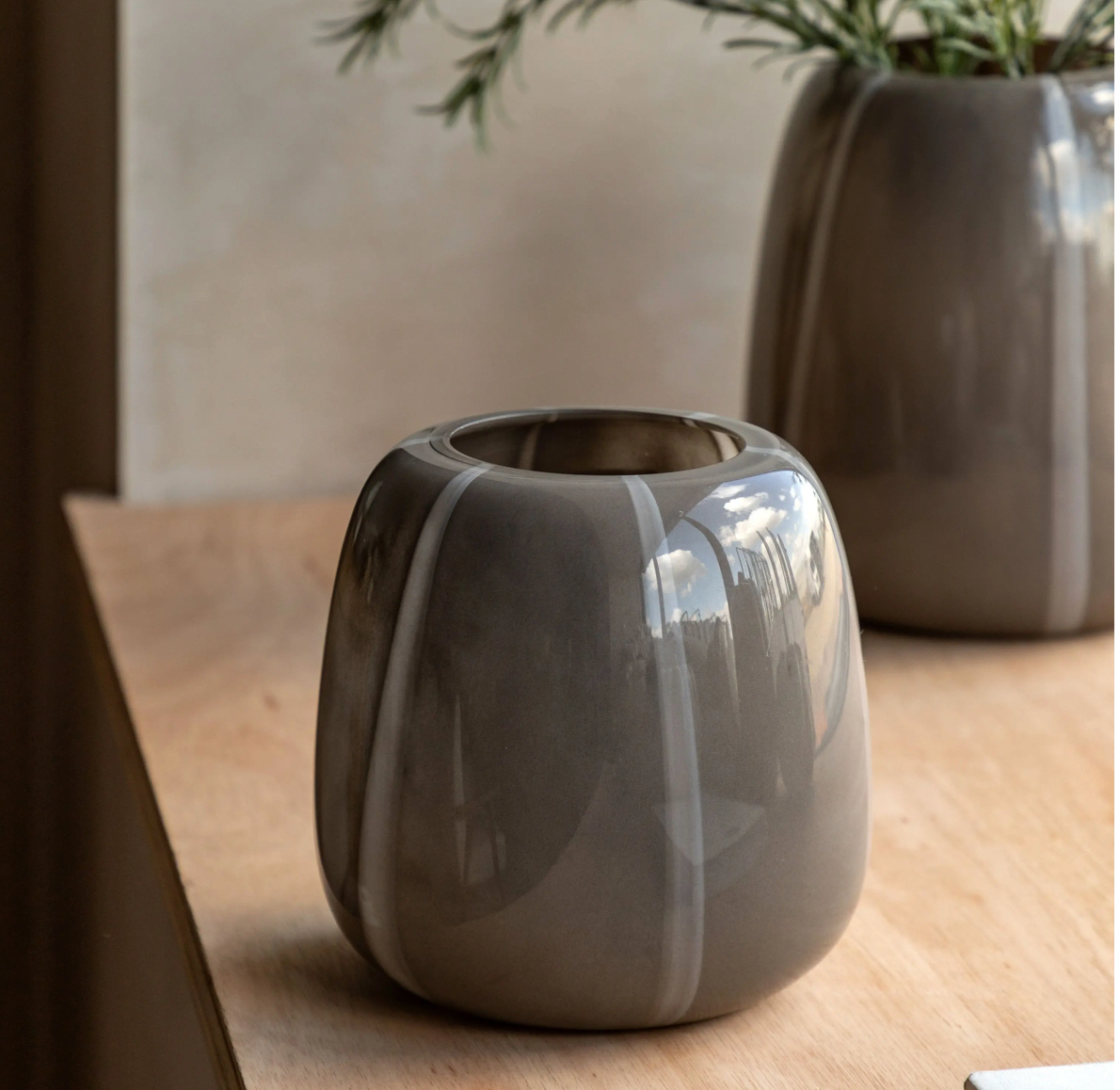 Claro Stripe Glass Vase - Small