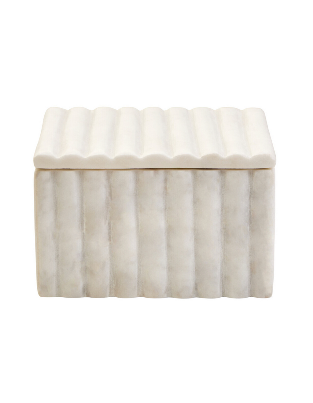 White Fluted Marble Box