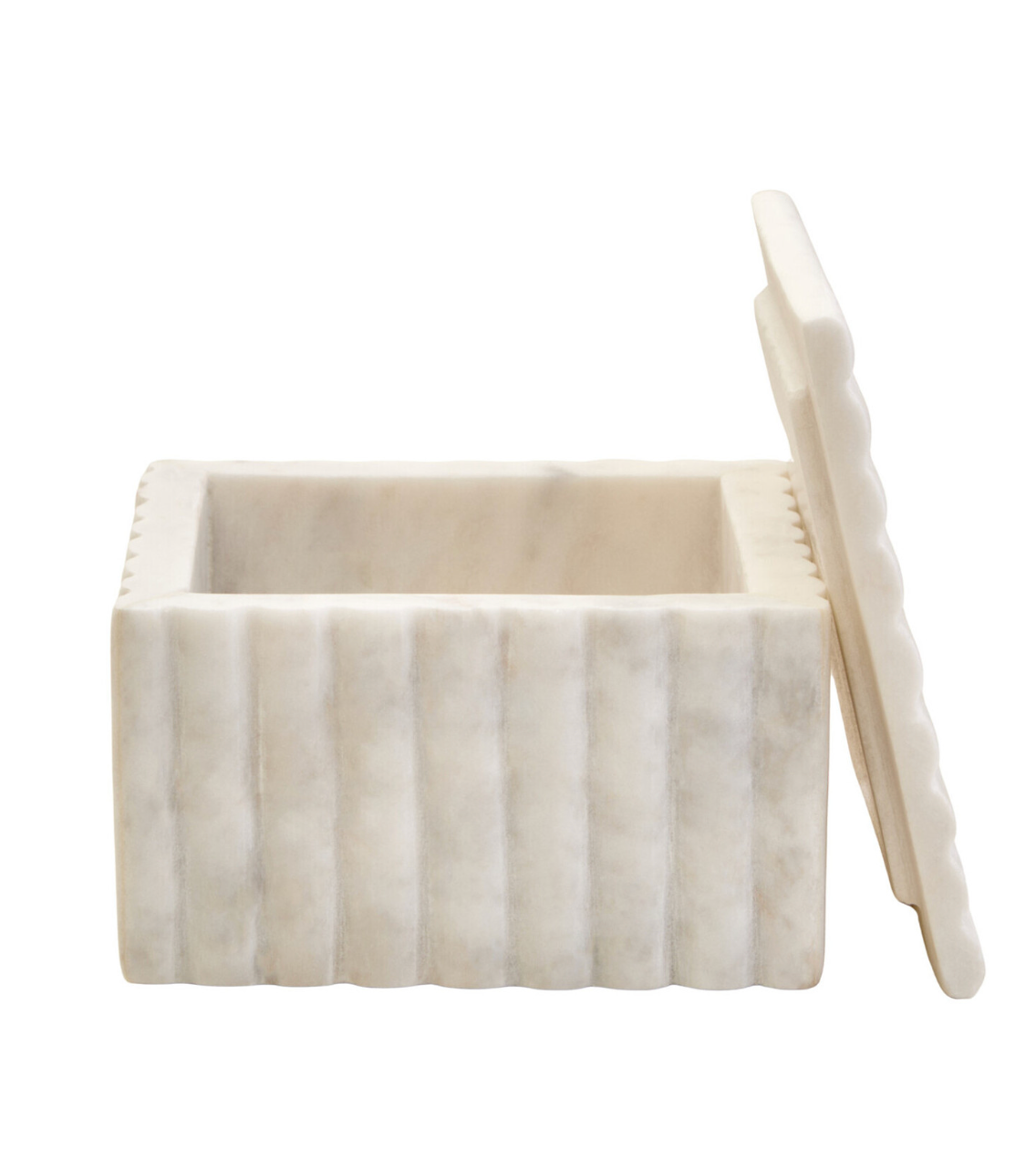 White Fluted Marble Box