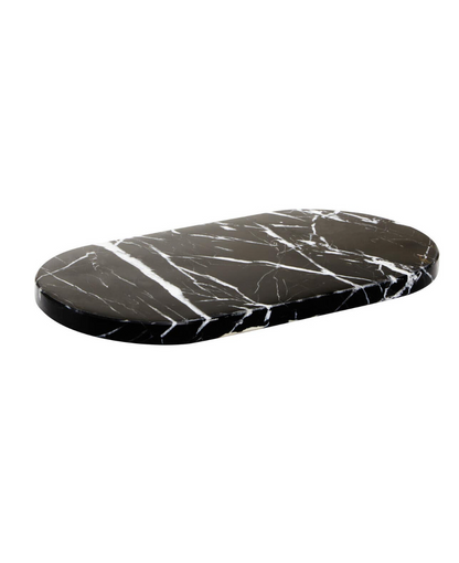 Oval Black Marble Tray