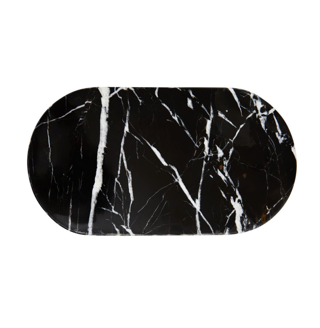 Oval Black Marble Tray