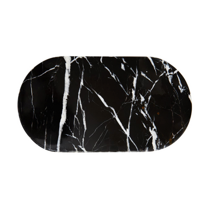 Oval Black Marble Tray