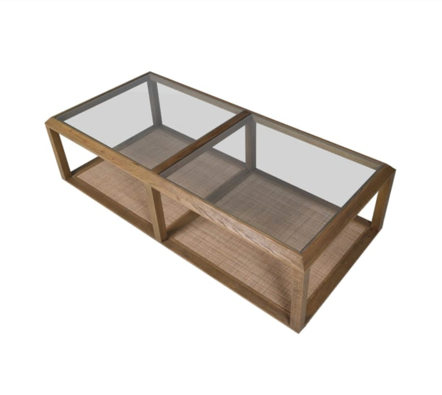 Oak and Glass Coffee Table