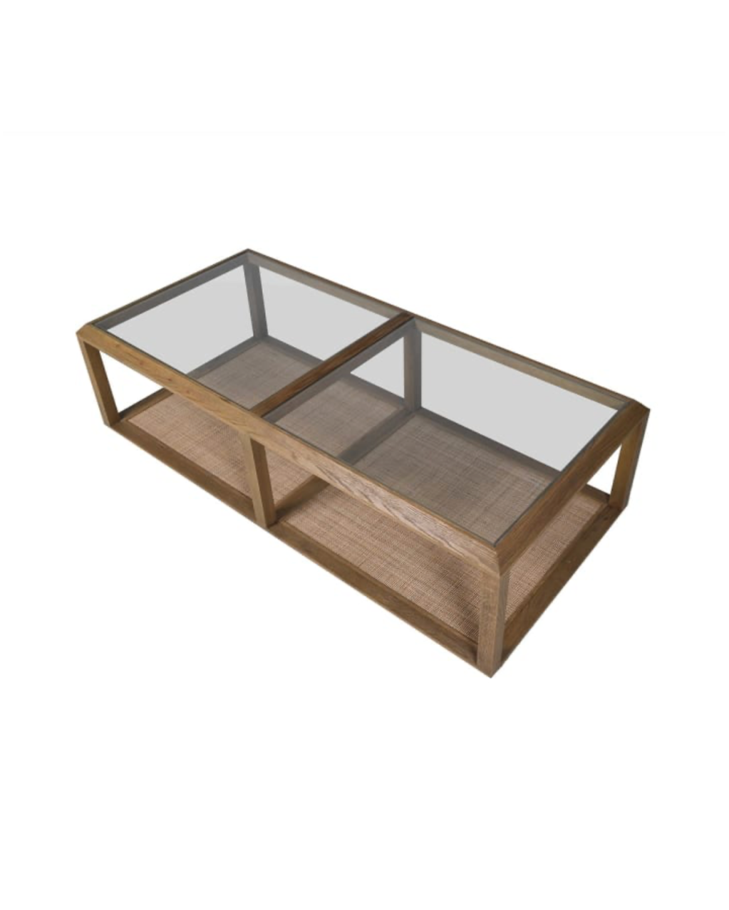 Oak and Glass Coffee Table