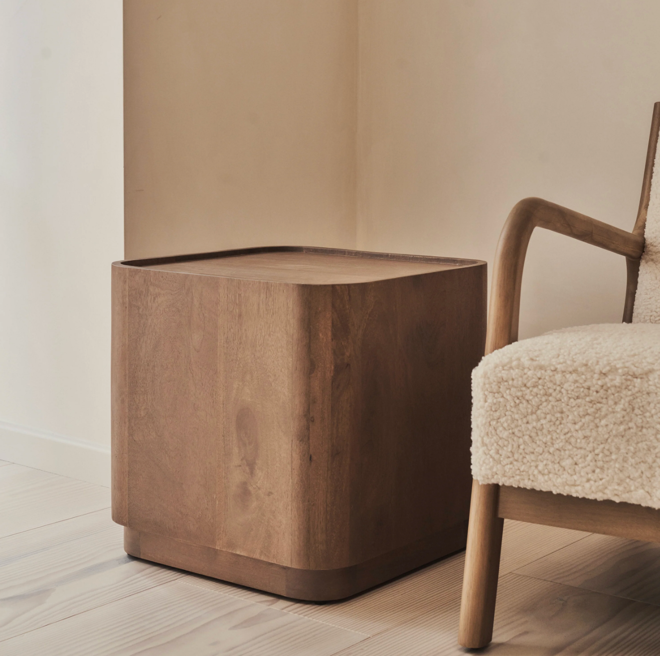 Fairmont  Warm Wood Premium Square Side Table