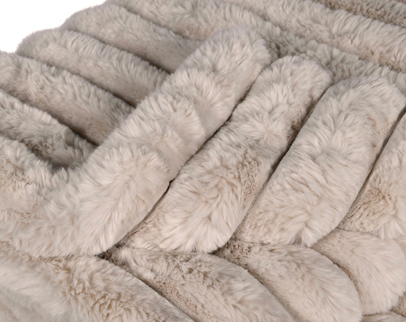 Truffle Faux Fur Throw