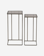 Salzburg Set of 2 Glass and Metal Side Tables