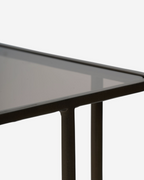Salzburg Set of 2 Glass and Metal Side Tables