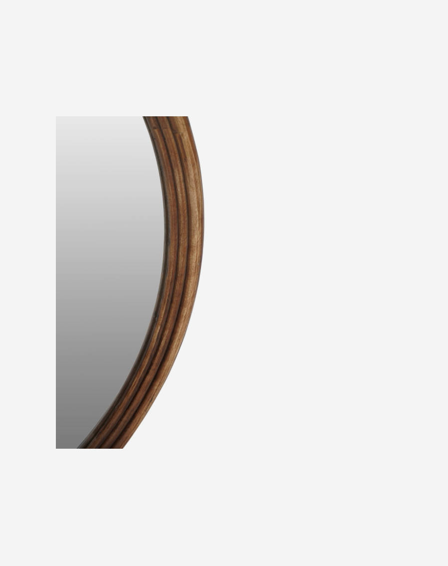 Tilburg Round Wood Mirror 80cm