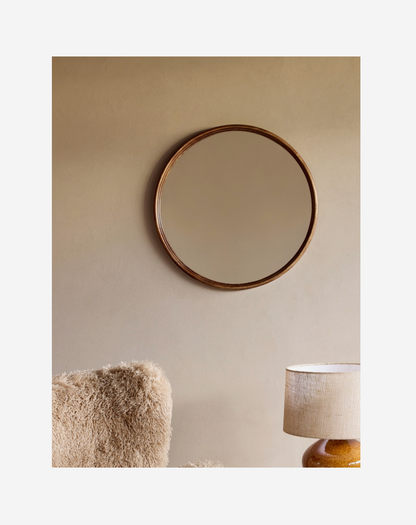 Tilburg Round Wood Mirror 80cm