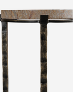 Leo Forest Brown Marble Accent Table
