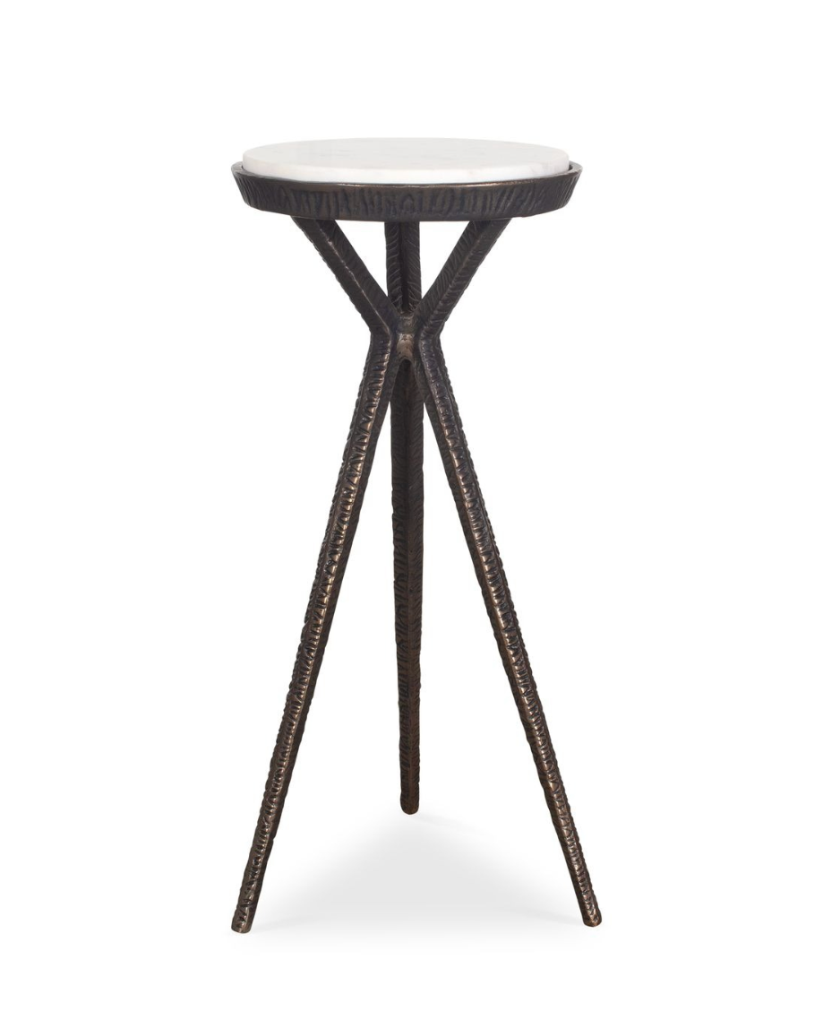 Uttermost Tilton White Marble Accent Table