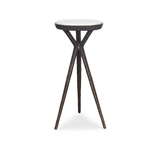 Uttermost Tilton White Marble Accent Table