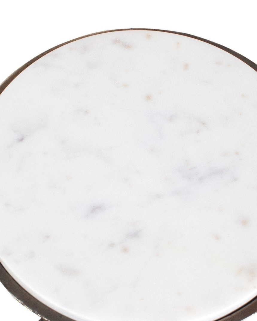 Uttermost Tilton White Marble Accent Table