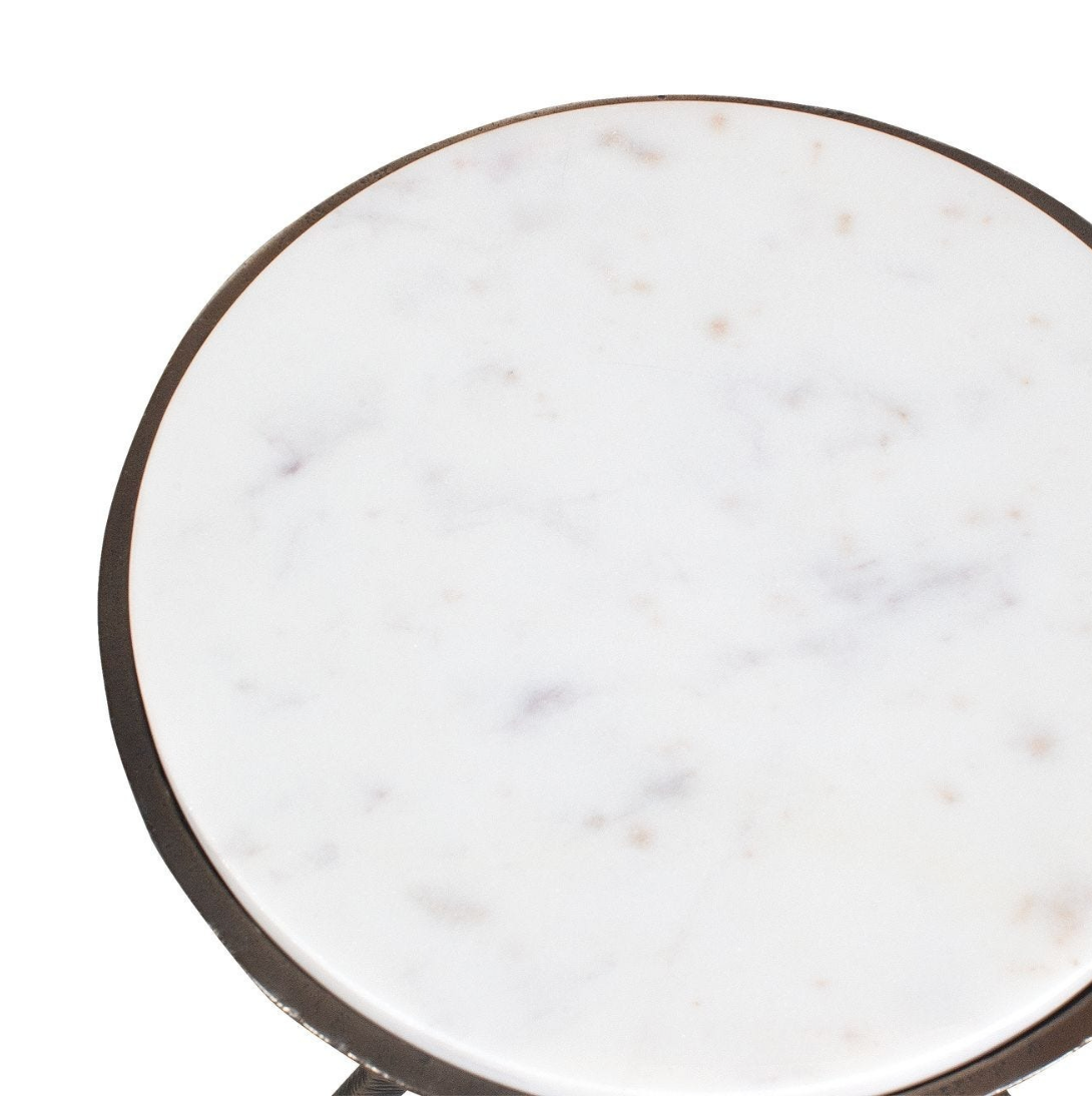 Uttermost Tilton White Marble Accent Table
