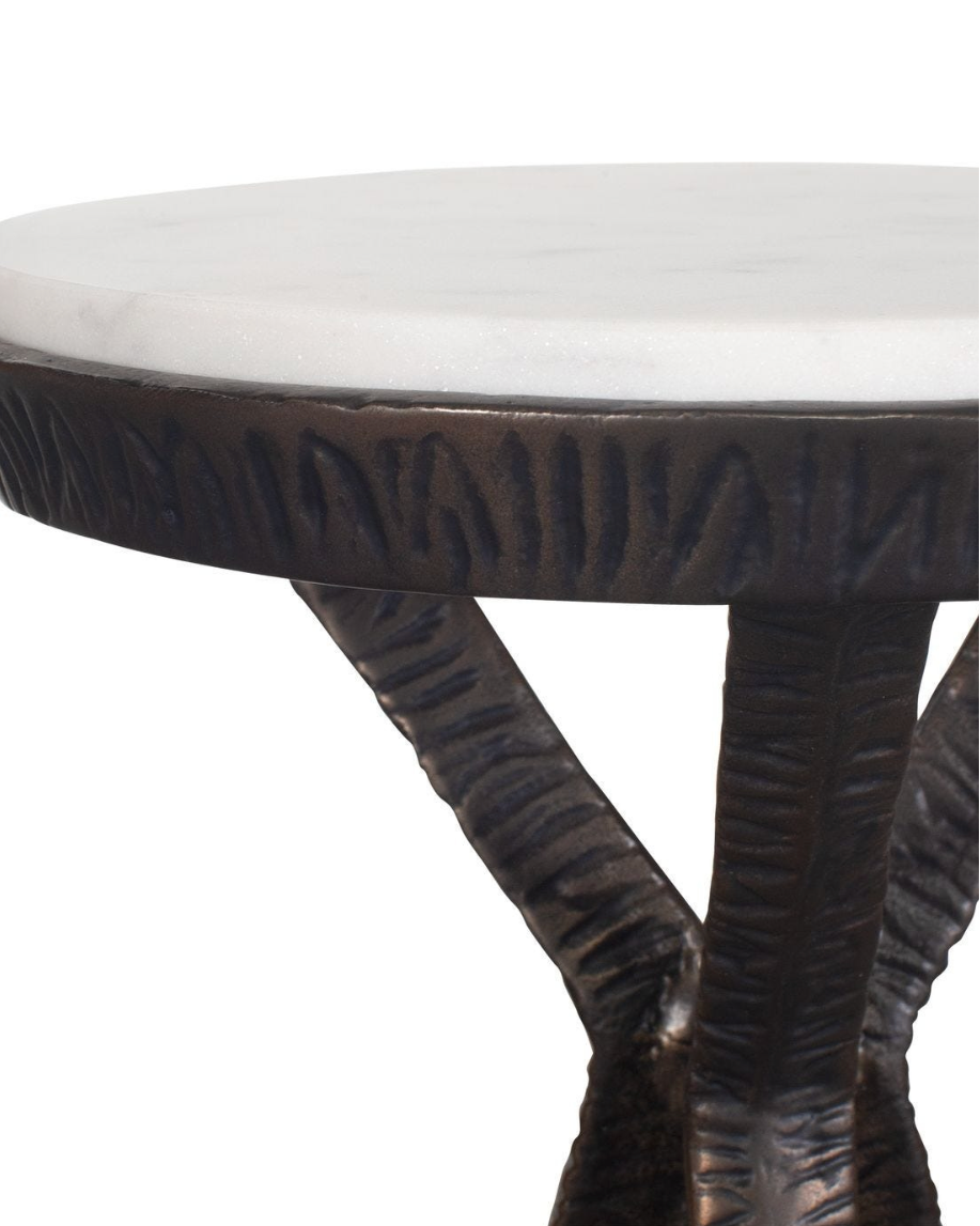 Uttermost Tilton White Marble Accent Table