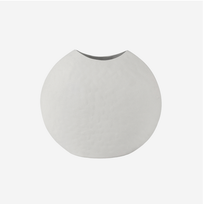 Samui White Stonewash Moon Vase