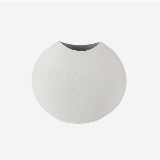 Samui White Stonewash Moon Vase