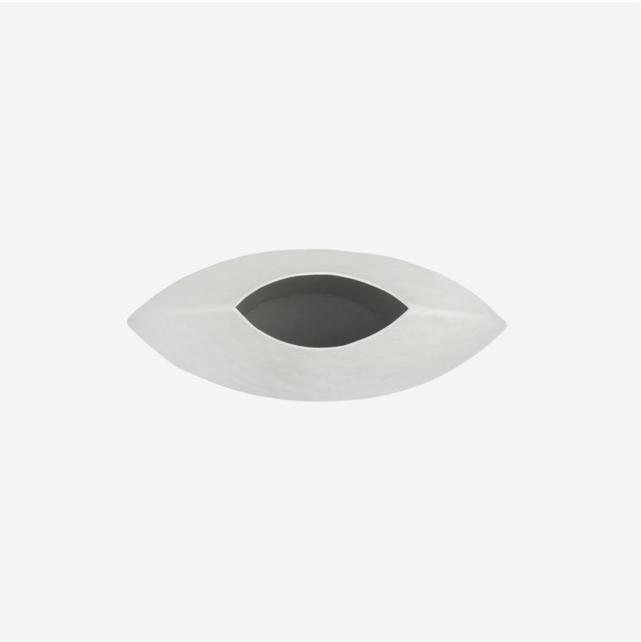 Samui White Stonewash Moon Vase