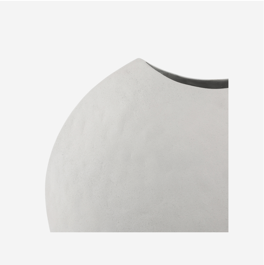 Samui White Stonewash Moon Vase