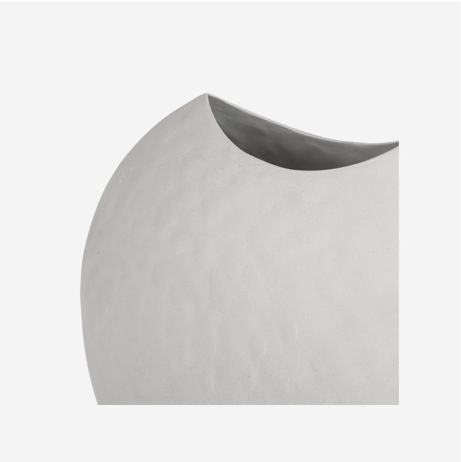 Samui White Stonewash Moon Vase