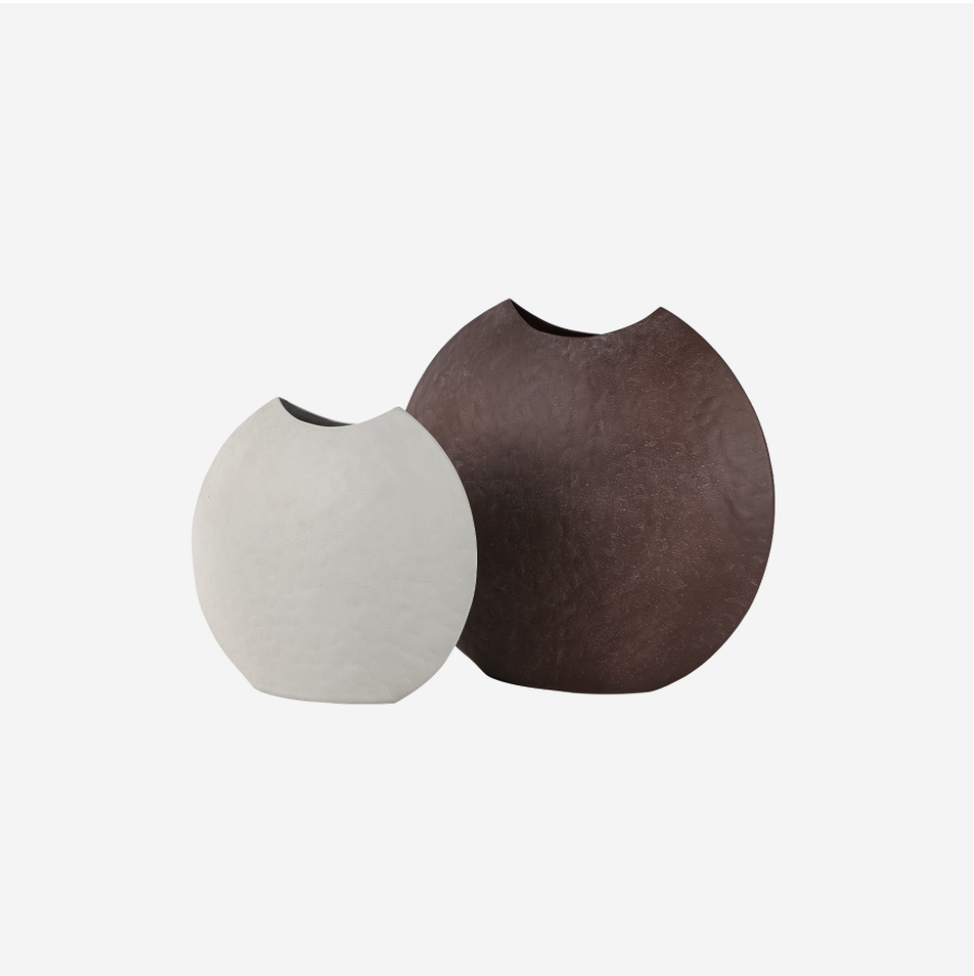 Samui White Stonewash Moon Vase