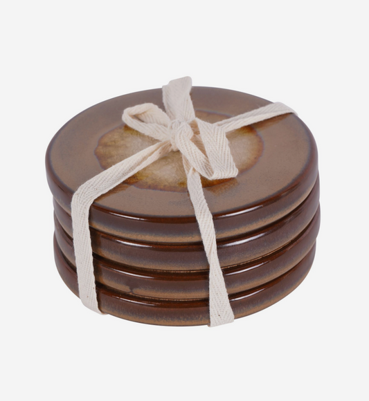 Medway Ochre Reactive Glaze Coasters