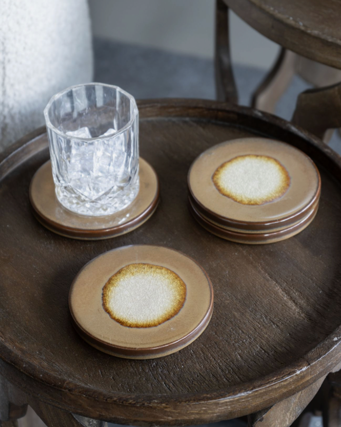 Medway Ochre Reactive Glaze Coasters