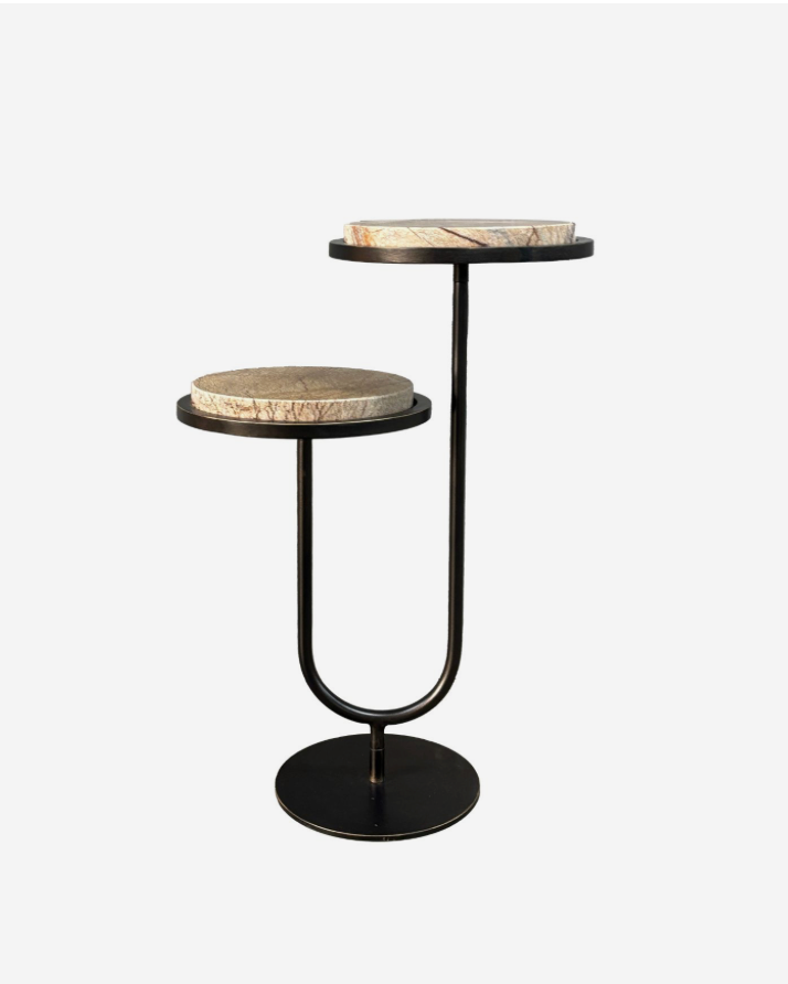 Marco Accent Table - Forst Brown Marble